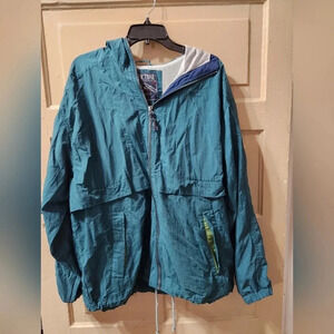 Pacific Trail Outerwear Green/Teal Windbreaker ZipUp Jacket GUC